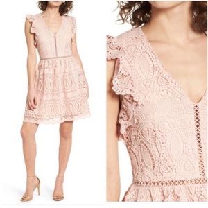J.O.A. Dress Lace Fit and Flare Mini
